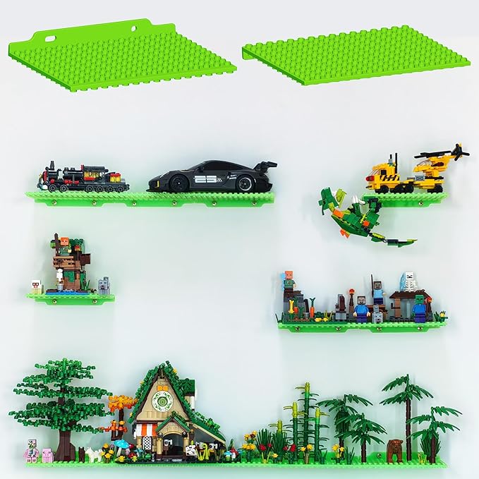 12 Wall Display Shelf for Lego Bricks, 4x5 inch Dual-Sided Floating Shelves
