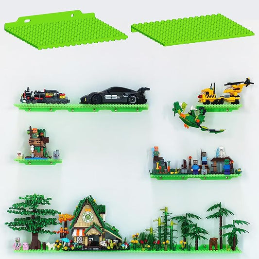 12 Wall Display Shelf for Lego Bricks, 4x5 inch Dual-Sided Floating Shelves