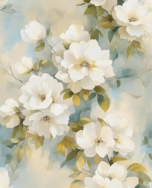 Floral Wallpaper Peel and Stick Vintage Beige Flowers Contact Paper Vinyl