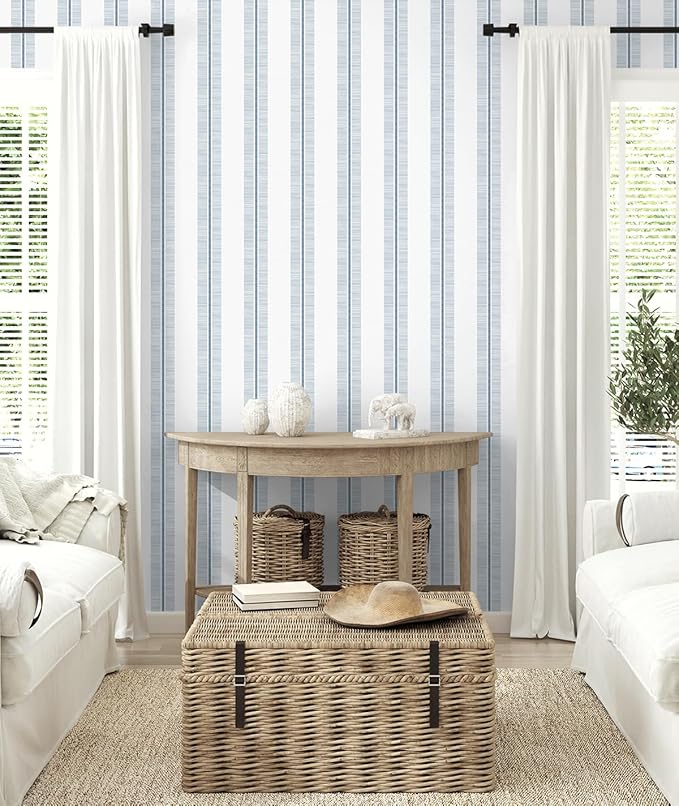 NextWall Beach Towel Stripe Peel and Stick Wallpaper