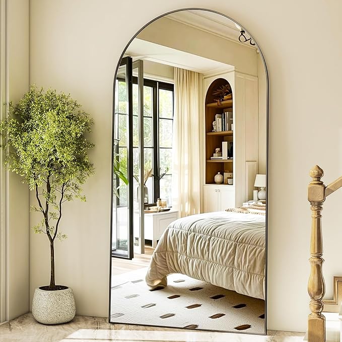 HARRITPURE 71"x30" Arched Full Length Mirror Free Standing Leaning Hanging