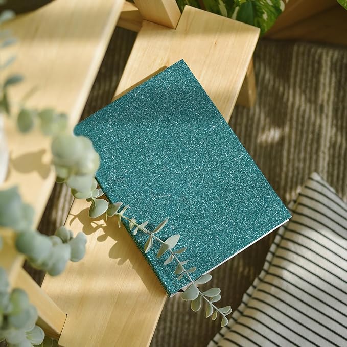 CRE8TIVE 8"x354" Teal Blue Glitter Wallpaper Stick and Peel Wall Border Fabric