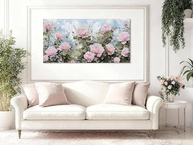Ardemy Flower Wall Art Canvas Art Wall Decor, Floral Painting Textured Picture