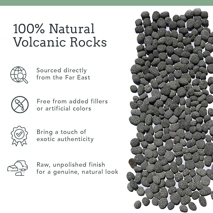 Black Lava Rocks for Fire Pit - 1 to 2 inch 10 lbs - Gas Fireplace Rocks - Black Lava Rock for Propane Fire Pit - Decorative Lava Stone Volcanic Rock for Outdoor & Indoor Gas Fireplace