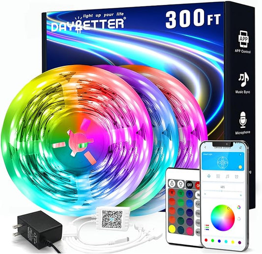 DAYBETTER Led Strip Lights 300 ft Color Changing Lights Strip
