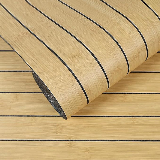 VEELIKE Natural Bamboo Slat Wall Panels Peel and Stick 3D Textured Wood Grain