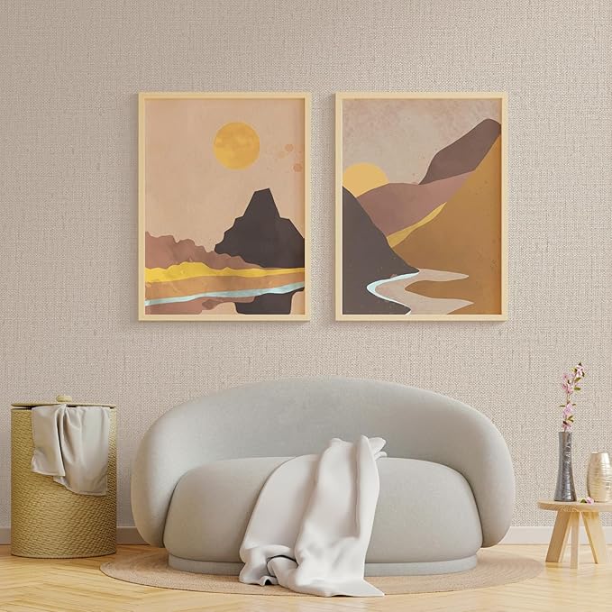 Beige Wallpaper Peel and Stick 472" Textured Beige Grasscloth Contact Paper