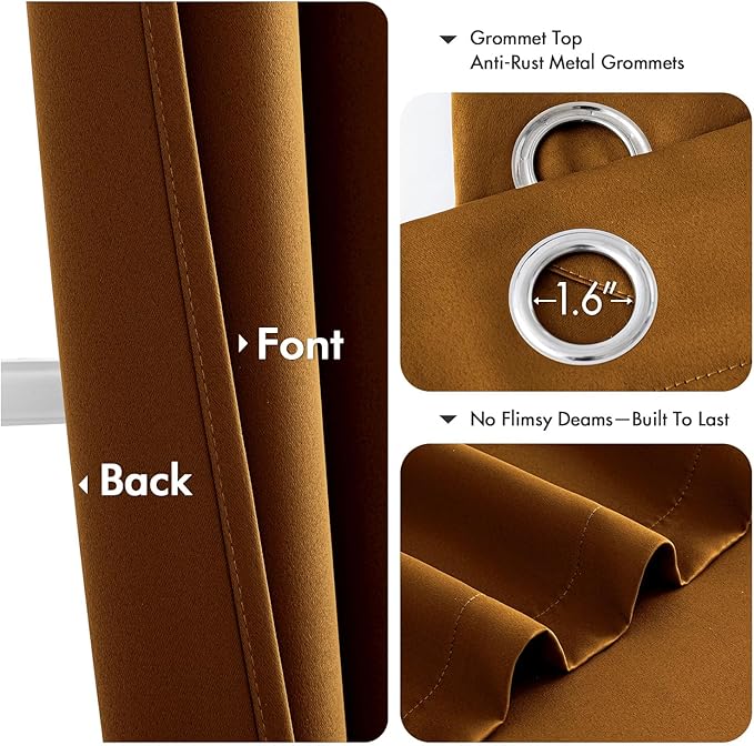 MIULEE Blackout Curtains for Bedroom Living Room 2 Panels, Thermal Insulated