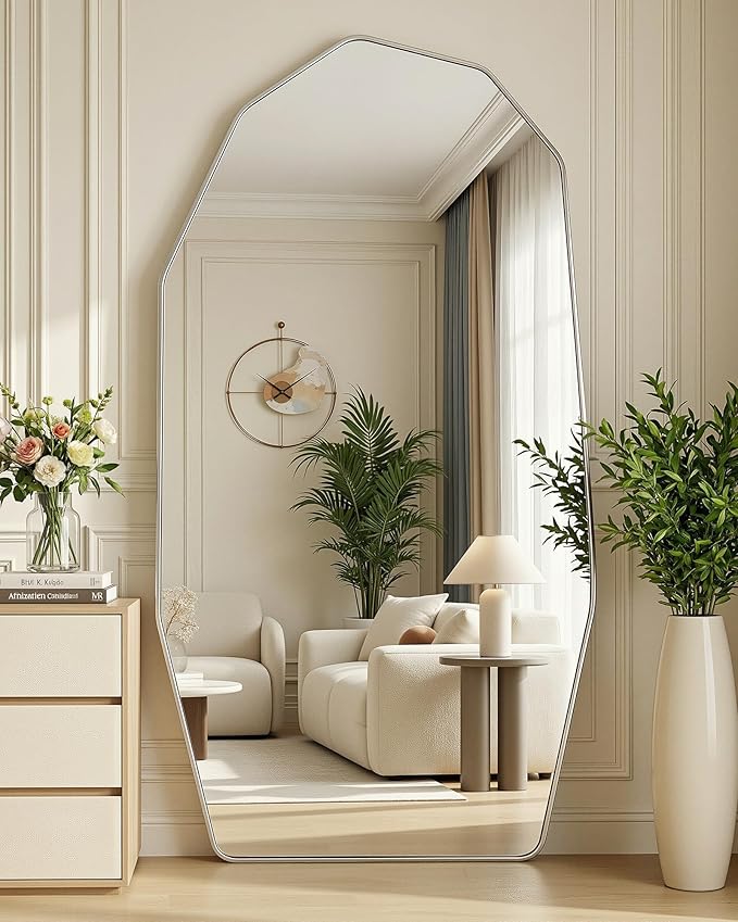 Antok Full Length Mirror, Free Standing Wall Mounted or Leaning Full Body Mirror