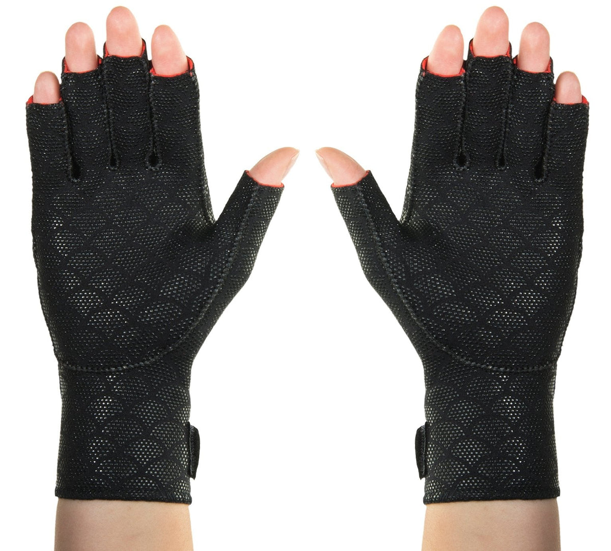 Thermoskin Arthritic Fingerless Gloves, Black, Medium, 8"-8_" (21-23 cm)