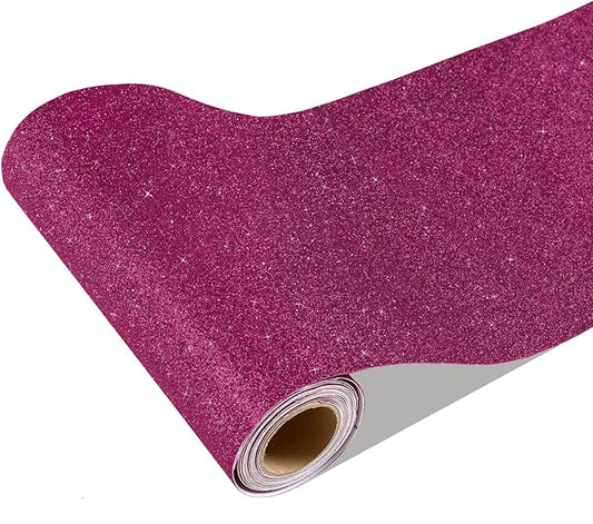 CRE8TIVE Deep Pink Glitter Wallpaper Border 8"x354" Shiny Glitter Wallpaper