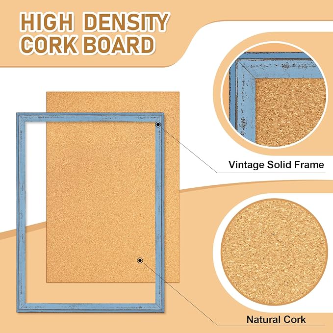 DOLLAR BOSS Cork Boards for Walls, 24 X 18 Inches Bulletin Board Decorative