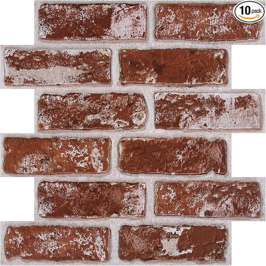 COMSTICKC 3D Faux Brick Wall Panels Peel and Stick, Small Size Thin PVC Fake