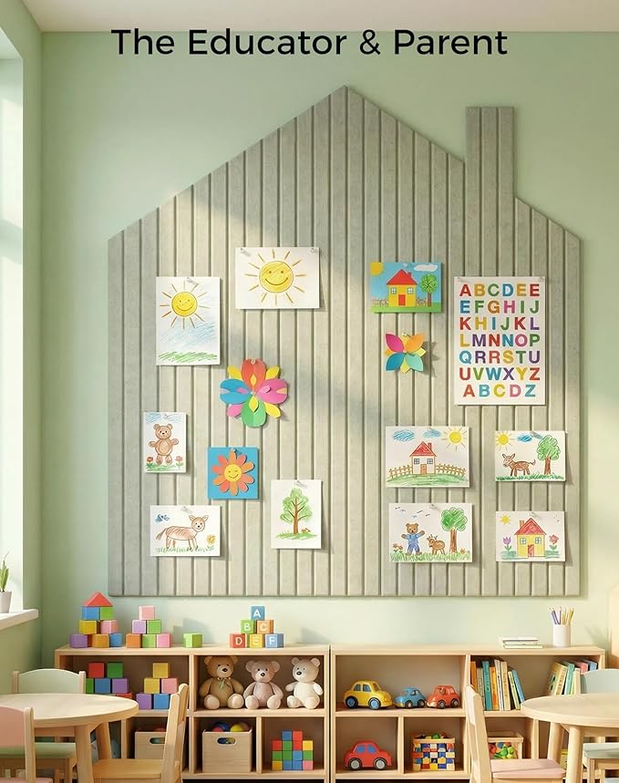 Aothia 12-Pack Felt Bulletin Board Tiles 48"x36", Modular Pin Board