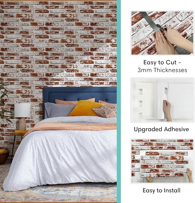 Commomy Faux Brick 3D Wall Panels