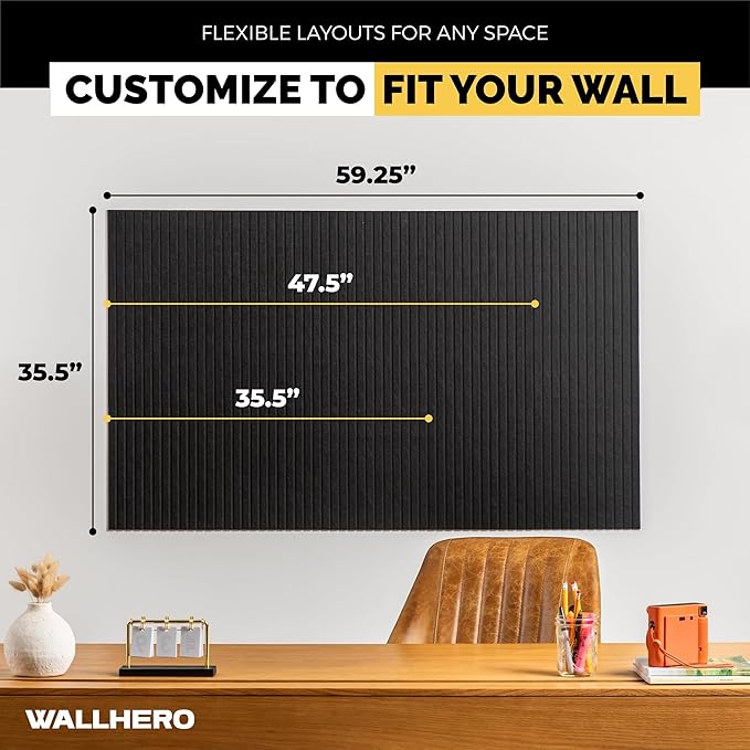 WALLHERO Large Bulletin Board, Tack Board, Cork Board Alternative
