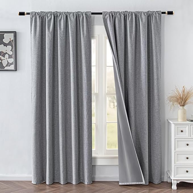 IGEMAEVE 100% Blackout Curtains 108 Inches Long