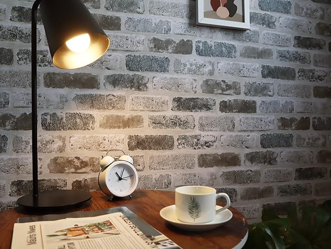 Guvana 17.3"×118" Brick Peel and Stick Wallpaper Brick Wallpaper Grey Brown 3D
