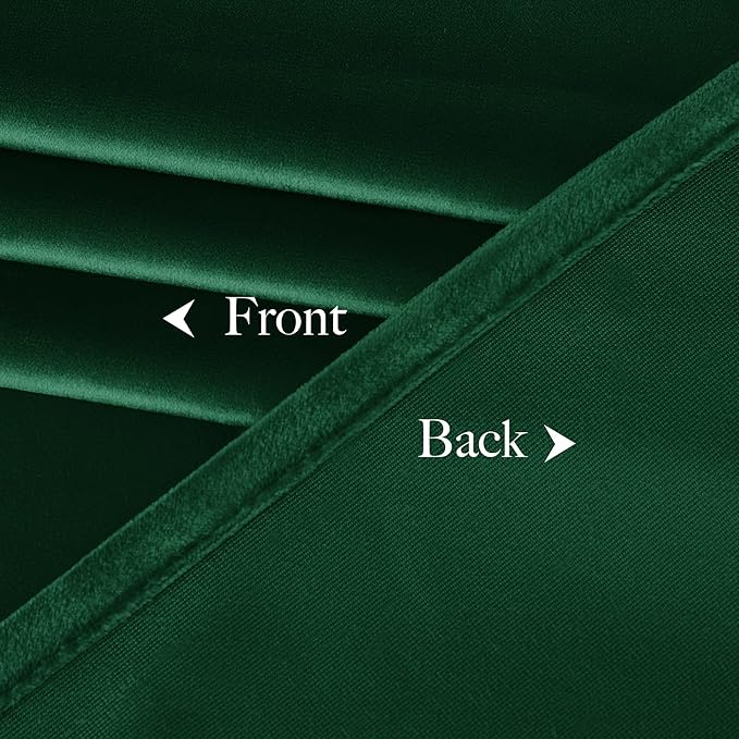 NICETOWN Emerald Green Velvet Curtains 96 inches Long, Home Decoration Thermal