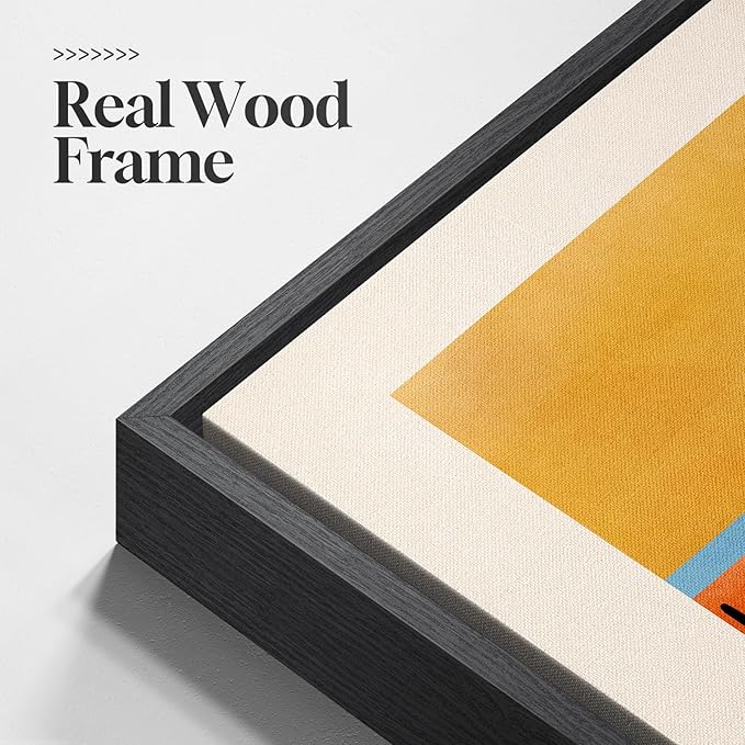 Large Framed Colorful Abstract Wall Art