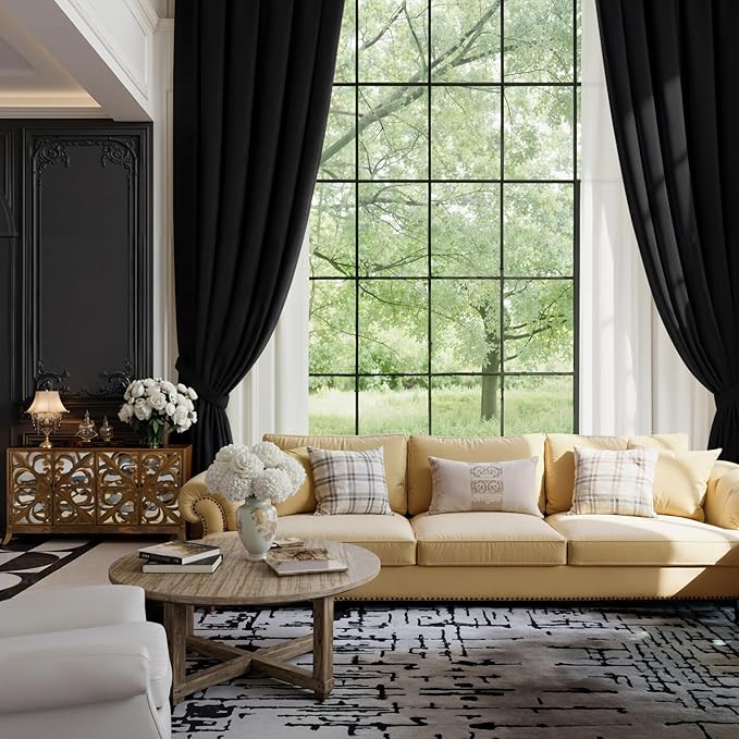NICETOWN Insulated Black Out Velvet Curtains
