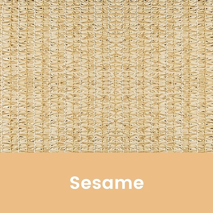 8'W x 8'H Sesame Patio Shades Roll up Outdoor Roller Shade Crank Wand Blind