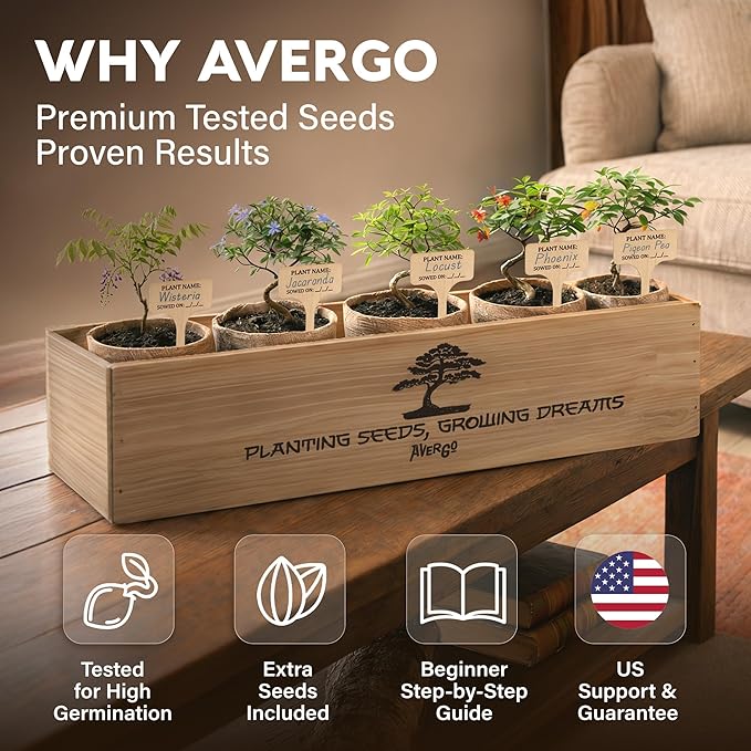 Bonsai Tree Kit Classic - 5X Unique Japanese Bonzai Trees | Complete Indoor Bonsai Starter Kits for Growing Trees – DIY Gardening Gifts for Mother, Women & Men, for Father's Day
