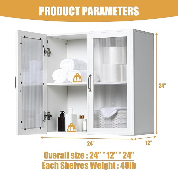 Wall Amount Cabinet for Laundry, Bathroom or Office Storage