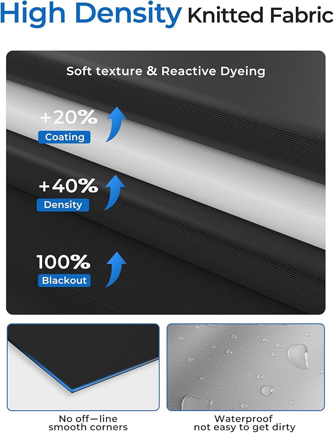 Sumobaby Blackout Curtains for Bedroom Portable 67"x70", No Drill Blackout