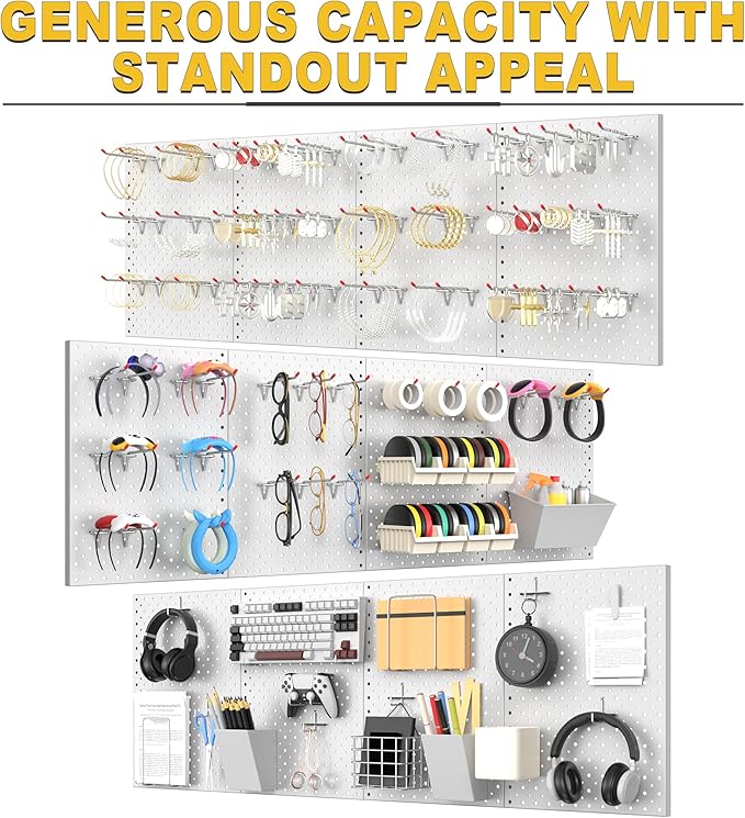 Ultrawall Metal Pegboard Panels, Pegboard Wall Organizer, Peg Boards