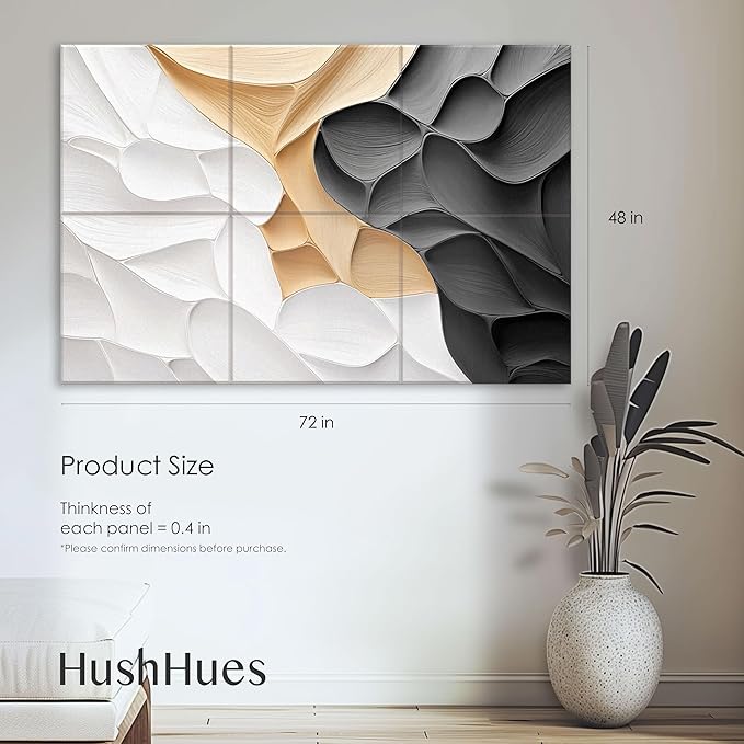 6-Pack Acoustic Wall Panels 72x48 Inches Decorative Sound Absorbing Panels-