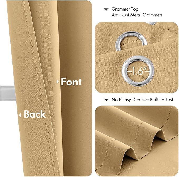 MIULEE Blackout Curtains for Bedroom Living Room 2 Panels, Thermal Insulated