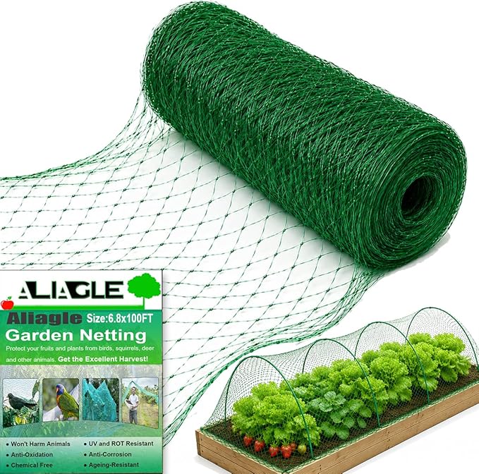 Garden Netting, 6.6 x 100 FT Bird Netting for Garden Plant Protection, Reusable Fine Mesh for Fruit Trees, Vegetable Plants, Blueberry Bushes, Raised Beds, Chicken Coop (6.6x100ft)