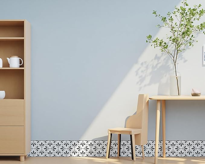 FLFK Wallpaper Border Black and White Patterns Peel and Stick Wall Border Self