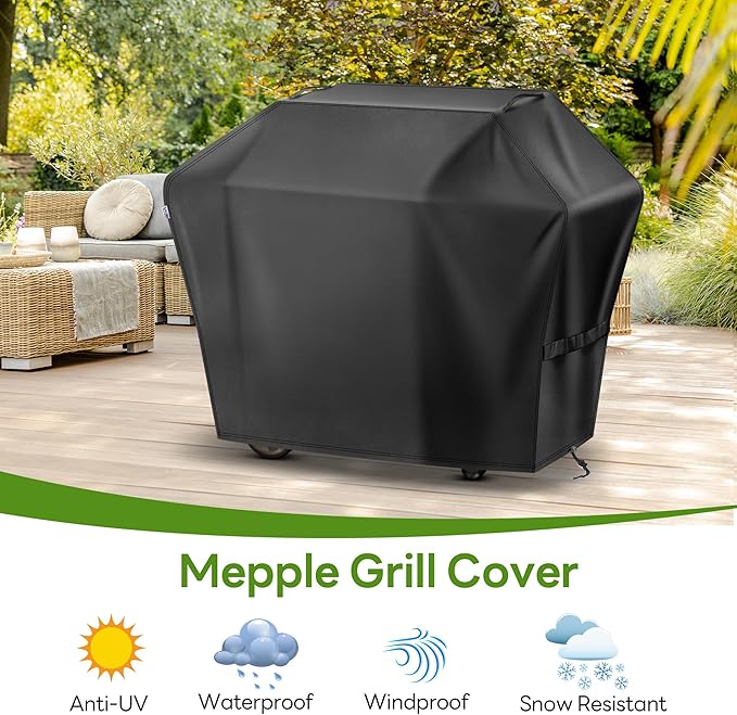 Grill Cover 65 Inch for Outdoor Gas BBQ Grill,Waterproof Fade Resistant Anti-UV Barbecue Grill Cover & Weather Protection BBQ Cover for Griddle Outdoor,Compatible with Weber Nexgrill Charbroil