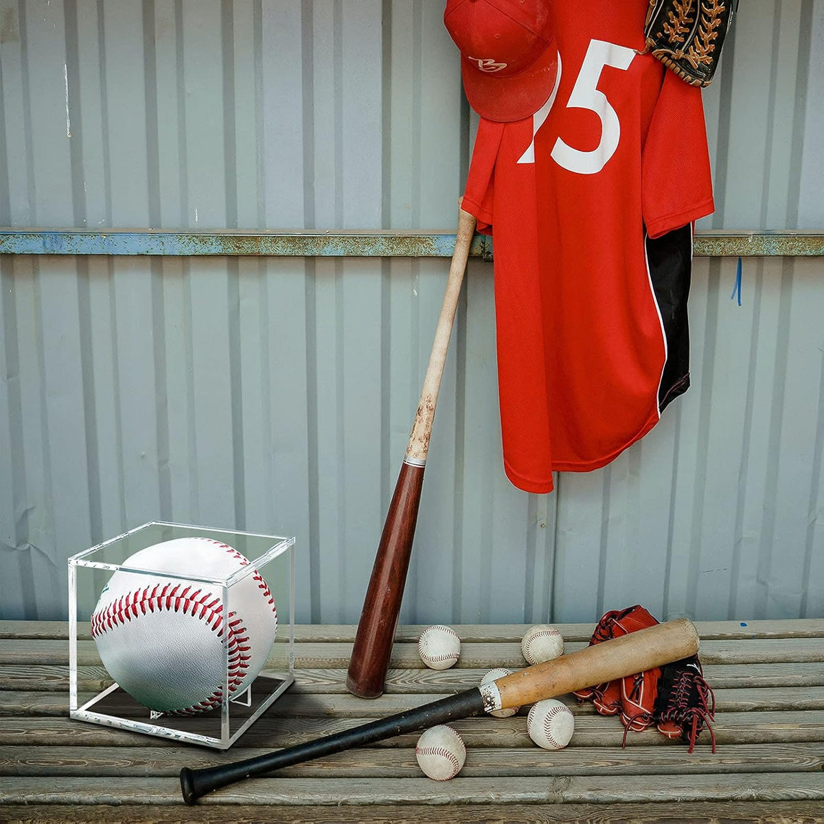 Skiennix Baseball Display Case - UV Protected Acrylic Holder for Official Size Baseballs | 2 Pack