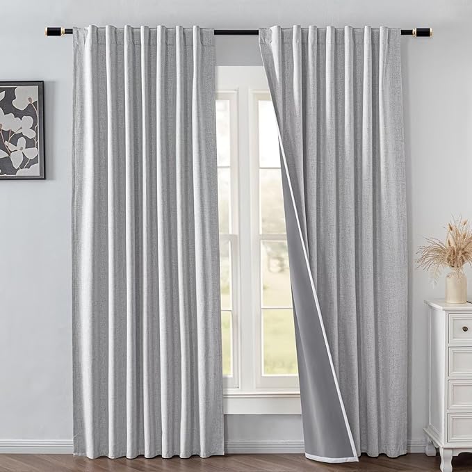 IGEMAEVE 100% Blackout Curtains 108 Inches Long