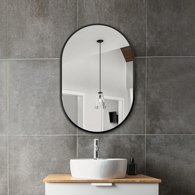 Bathroom Mirror for Wall, Metal Framed Vanity Mirror