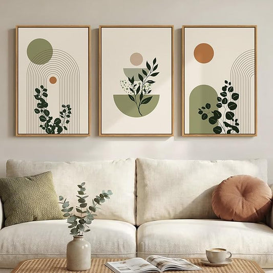 3 Piece Framed Abstract Boho Wall Art