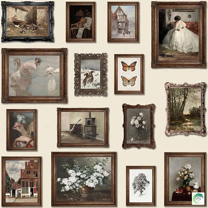 LANCHI95 15PCS Vintage European Gallery Wall Art Set, Classic French Country