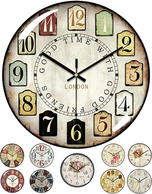 Decorative Wall Clocks Batterys Operated, Retro Wall Clock