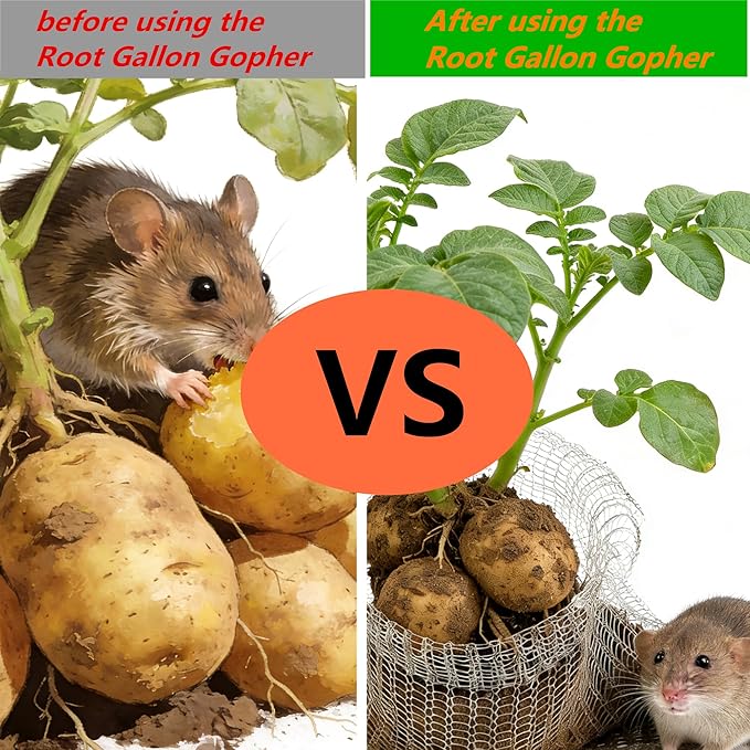Root Gallon Gopher 304 Stainless Wire Speed Baskets,Garden Net Plant Root Protection Anti Gopher Baskets Plant Root Protector Gopher Baskets for Burrowing Animal