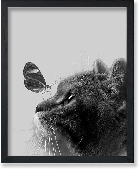 Poster Master Butterfly on Cat Print