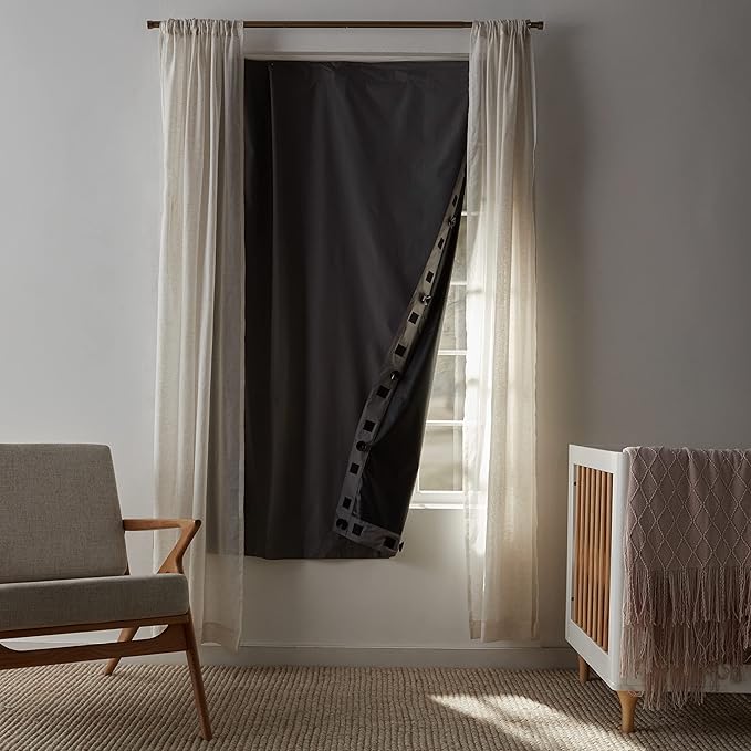 Amazon Basics Portable Energy Saving Noise Reducing Blackout Curtain Shade