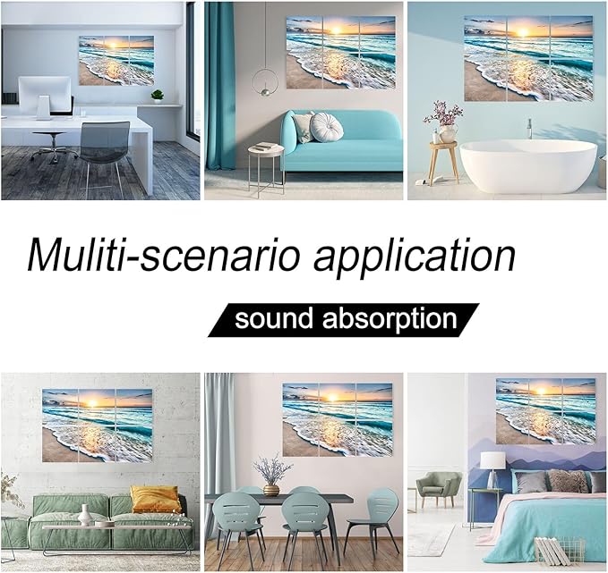 YPY Acoustic Panels: Beach Wall Art Sound Proofing Panels
