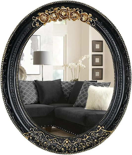 Oval Resin Vintage Mirror, Wall Mounted Decorative Mirror