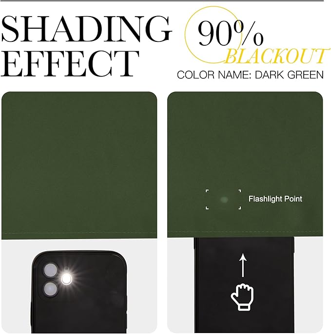 NICETOWN Dark Green Blackout Cafe Satin Curtains