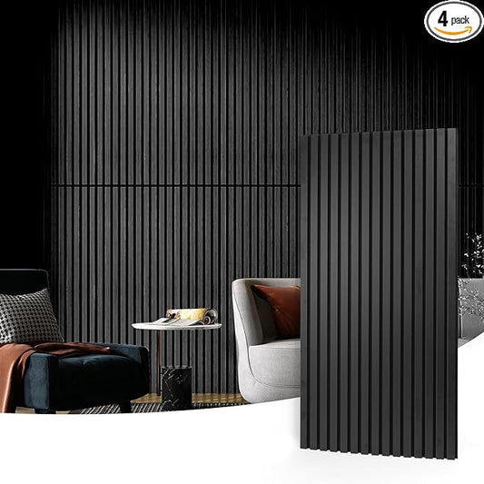 Art3d 4 Pack 47.2 x 23.6in. Wood Slat Acoustic Panels