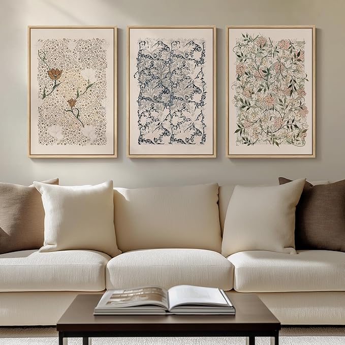 Framed William Morris Canvas Wall Art
