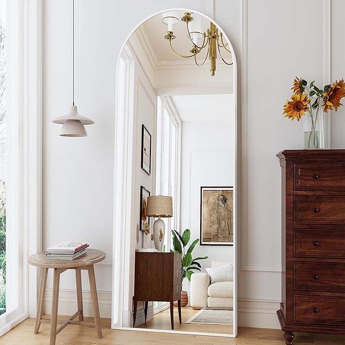 Arched Floor Mirror, Standing Mirror Hanging or Leaning, Body Mirrors